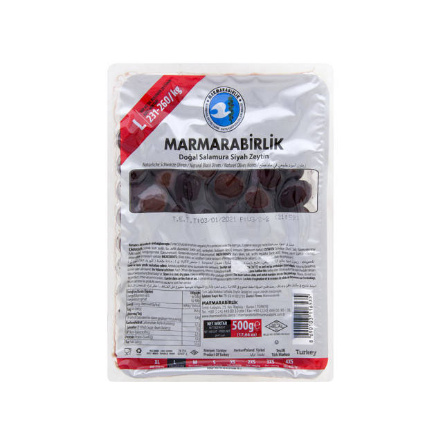 

Вяленные маслины MARMARA BIRLIK 500 г. калибр L ( 231-260 шт кг)