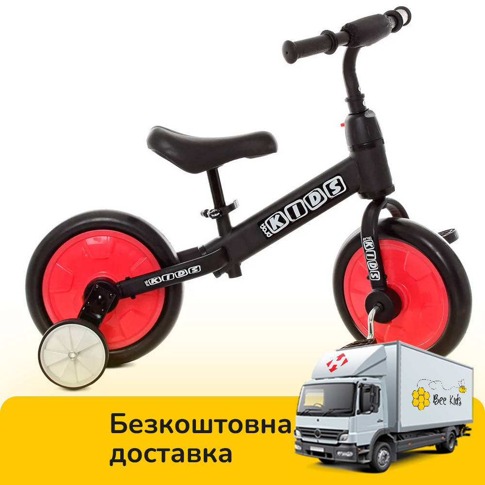

Детский велосипед-беговел 12 дюймов Profi Kids М 5452-1 Черно-красный