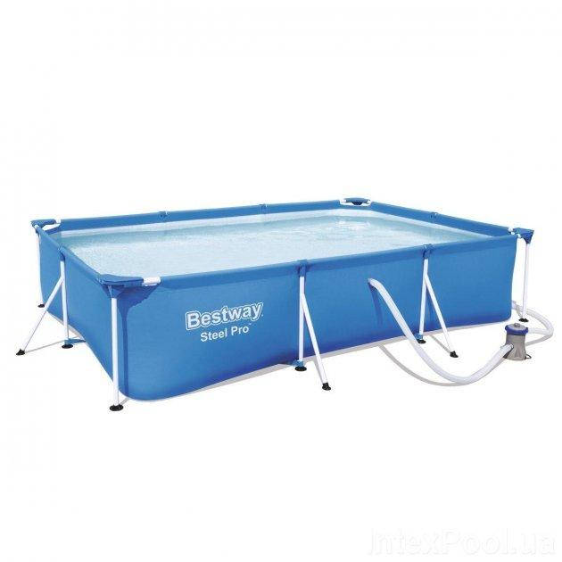 

Бассейн каркасный прямоугольный BESTWAY 56411, 300х201х66 см, Steel Pro, фильтр-насос