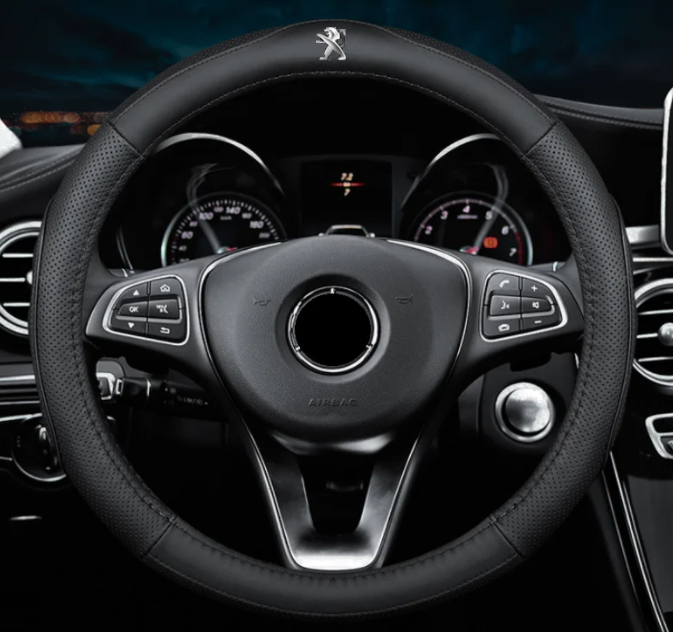 

Чехол оплетка Cool на руль для автомобиля Peugeot натуральная кожа, Черный