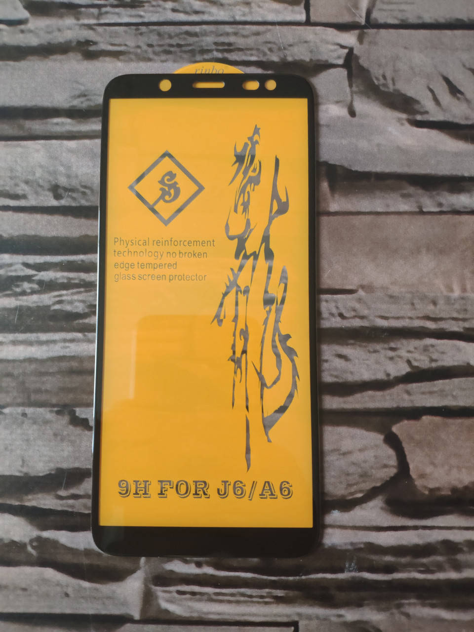 

Защитное стекло 6D на samsung j6 2018 / j600 черное полное покрытие, Черный