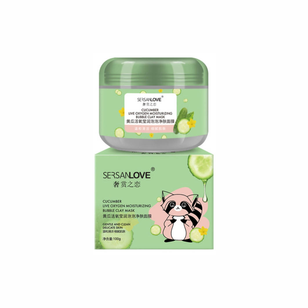 

Карбонатная маска для лица с огурцом Sersanlove Cucumber Live Oxygen Moisturizing Bubble Clay Mask
