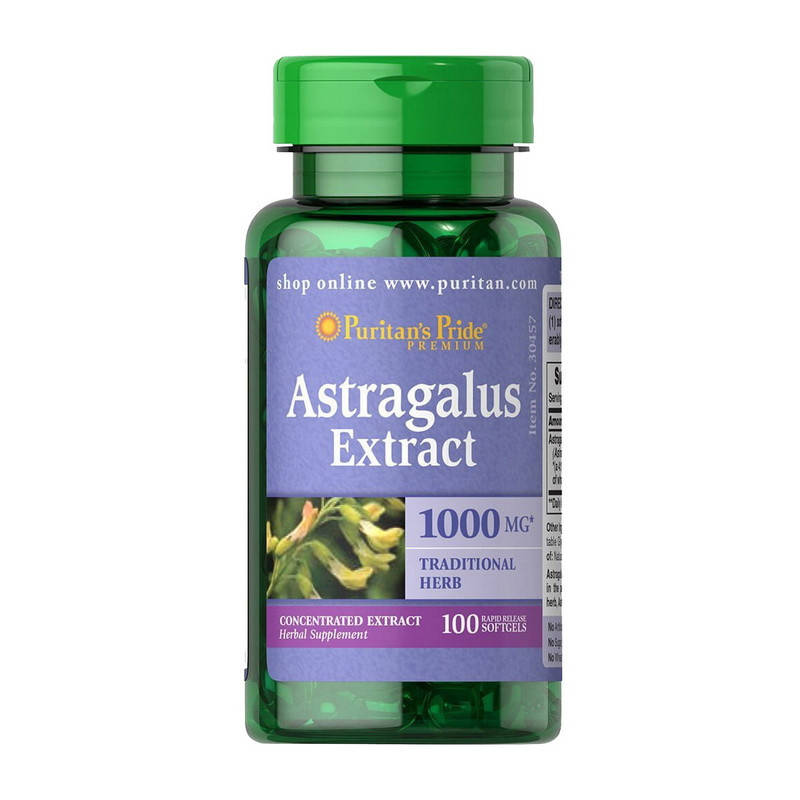 

Астрагал корень Puritan's Pride Astragalus Extract 1000 mg 100 softgels