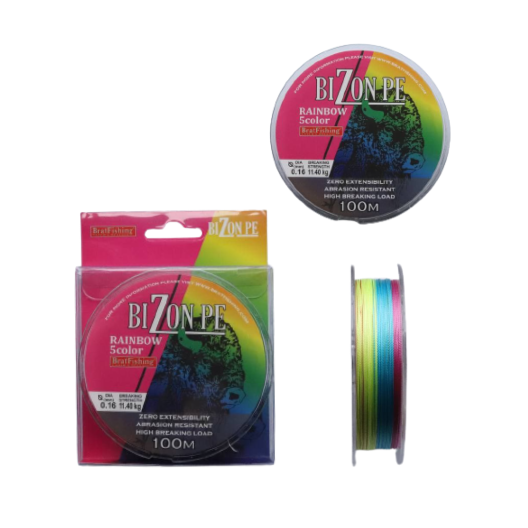 

Шнур BIZON PE RAINBOW 5 COLOR 100м 0,10мм
