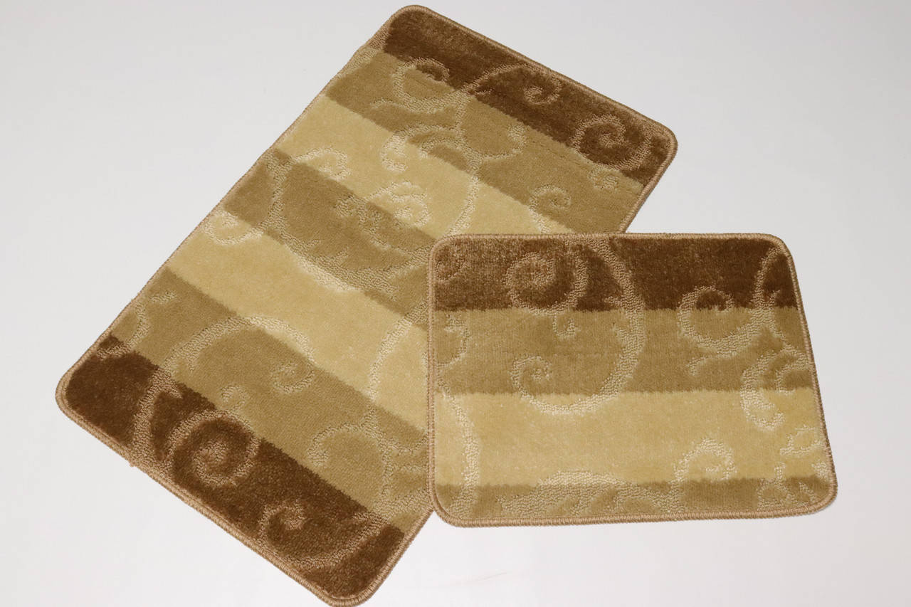 

Набор ковриков в ванную комнату и туалет Vonaldi 80*50 см+ 40*50 см Beige 1618