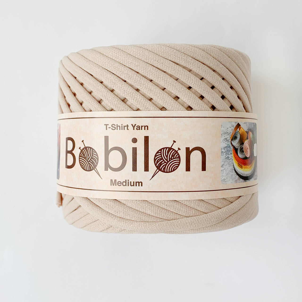 

Трикотажная пряжа Бобилон MEDIUM 7-9 мм айвори № 6056