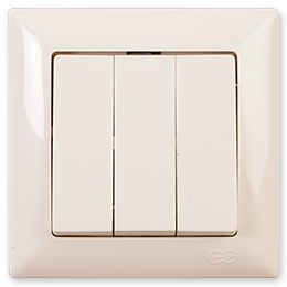 

Выключатель трехклавишный кремовый GUNSAN VISAGE