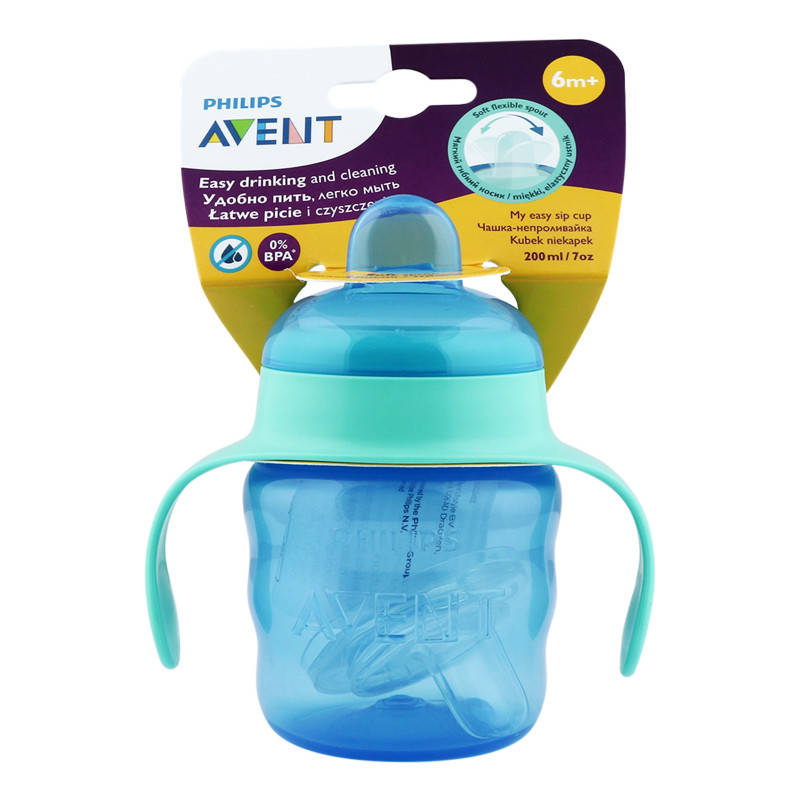 

Чашка-непроливайка с мягким носиком 200 мл Philips Avent 6m+ (8710103854371), Синий