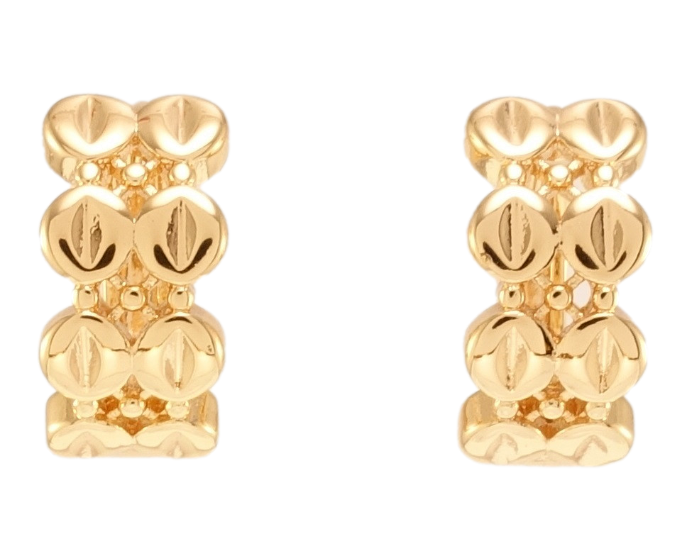 

Серьги Xuping M&L желтый оттенок колечки "Кофейные зерна"