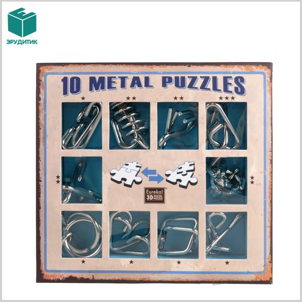 

Набор металлических головоломок 10 Metal Puzzle Blue Eureka