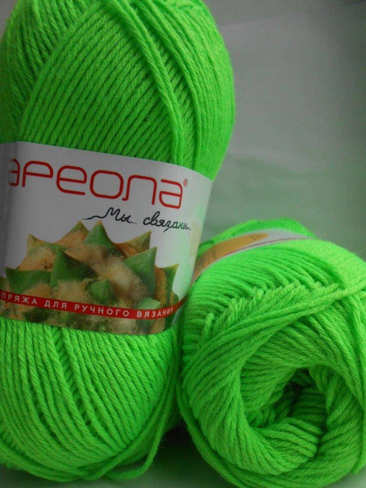 

Пряжа Ареола акрил №19 зелёный неон