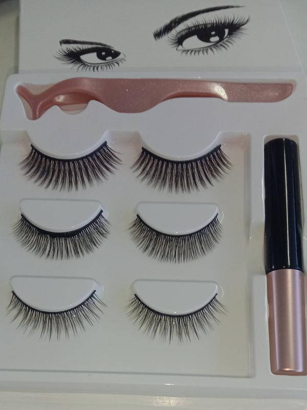 

Магнитные накладные ресницы 3 пары с подводкой и пинцетом Magnet Lashes