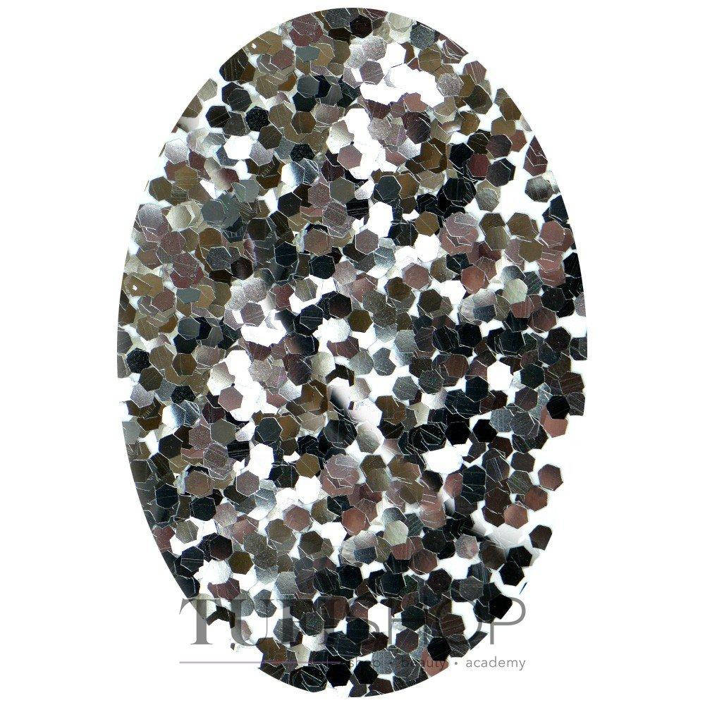 

Блестки для ногтей Tufi Profi №14 (733 - 062) - шестигранник, серебро