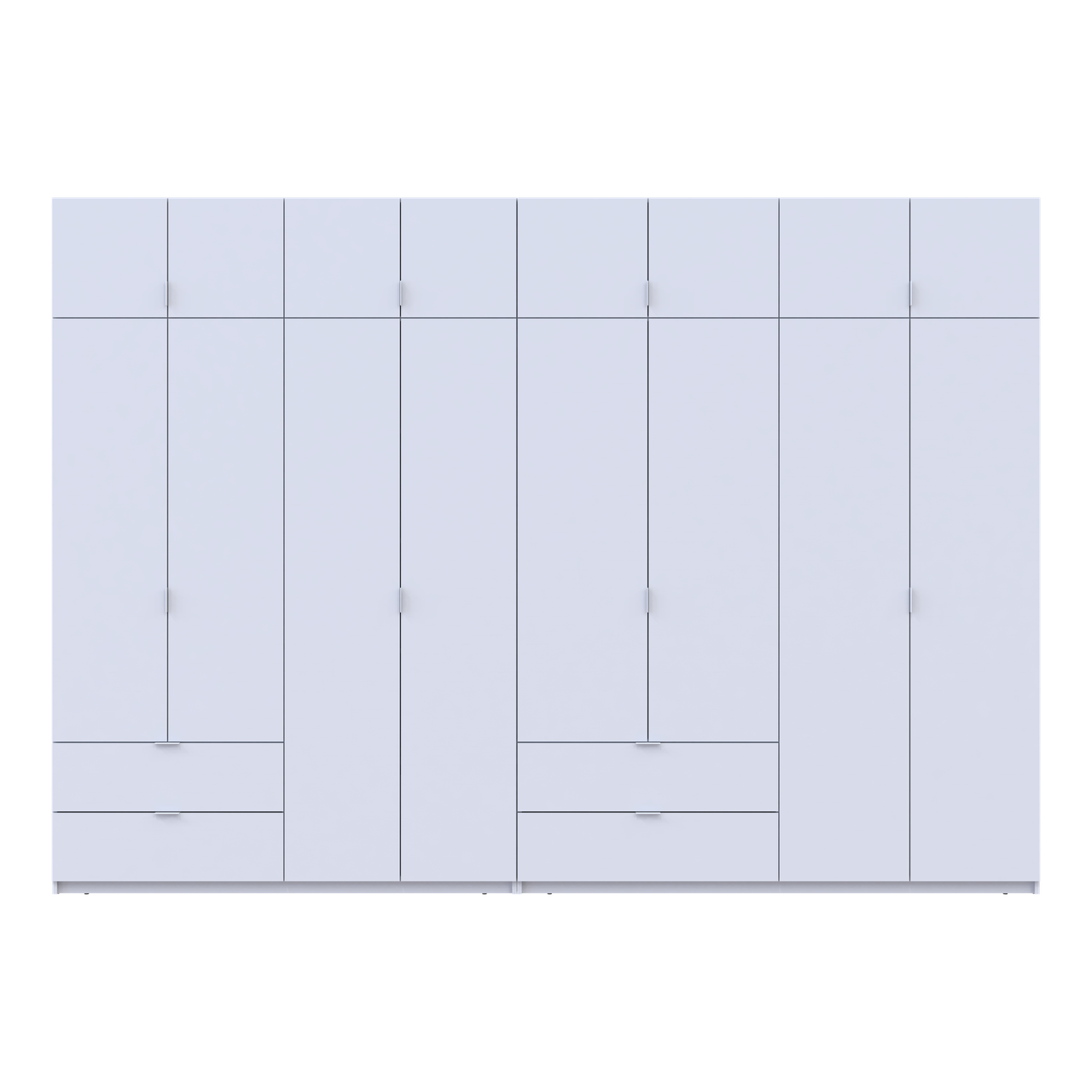 Розпашна Шафа для одягу Doros Лукас Білий 4+4 ДСП 340х50х240 (42005138) 4