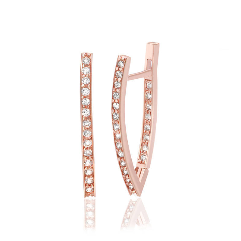 

Серебряные серьги с фианитами и позолотой С3Ф/181