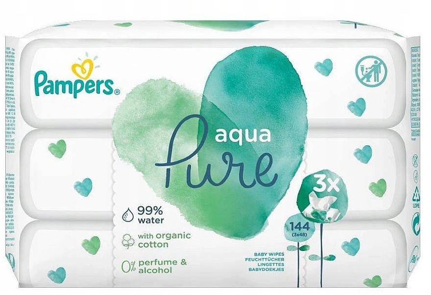 

Детские влажные салфетки Pampers Aqua Pure, 144 шт. памперс аква пьюр