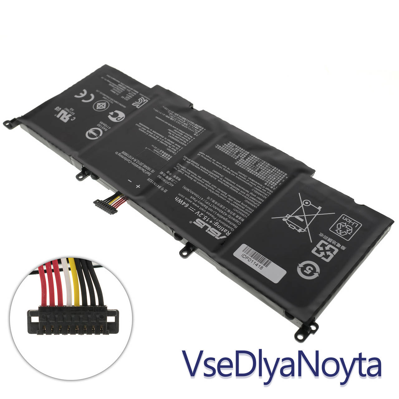 

Оригинальная батарея для ноутбука ASUS B41N1526 (GL502VT, GL502VS, GL502VM, FX502VD, FX502VD) 15.2V 4110mAh, Черный