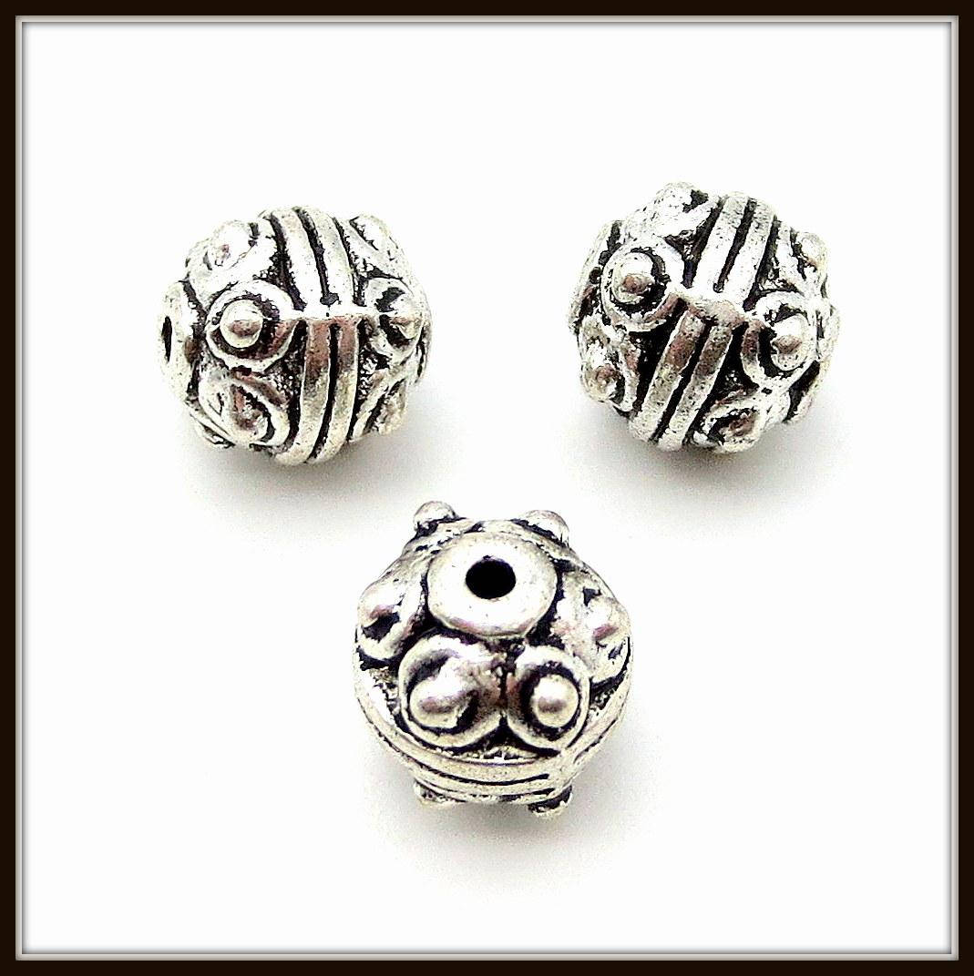 

Металл. бусина "круглая" серебро (d 0,7 х h 0,7 см) 12 шт в уп.