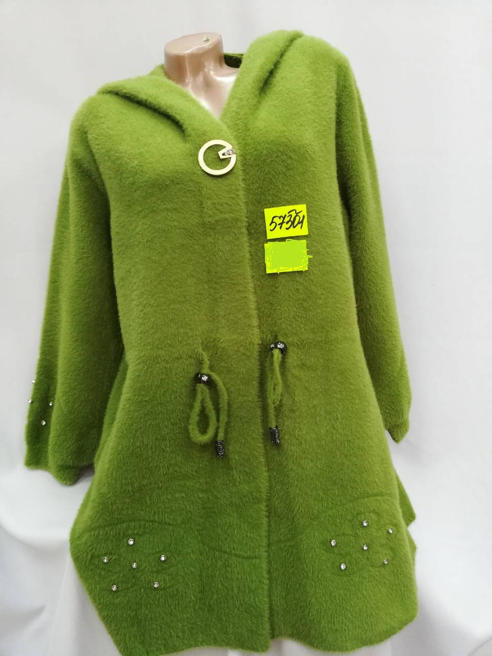 

Женский кардиган Альпака норма и батал новинка 2022, Оливковый