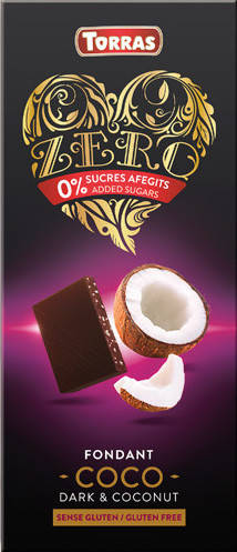 

Шоколад без сахара и глютена Torras ZERO черный с кокосом Испания 125г