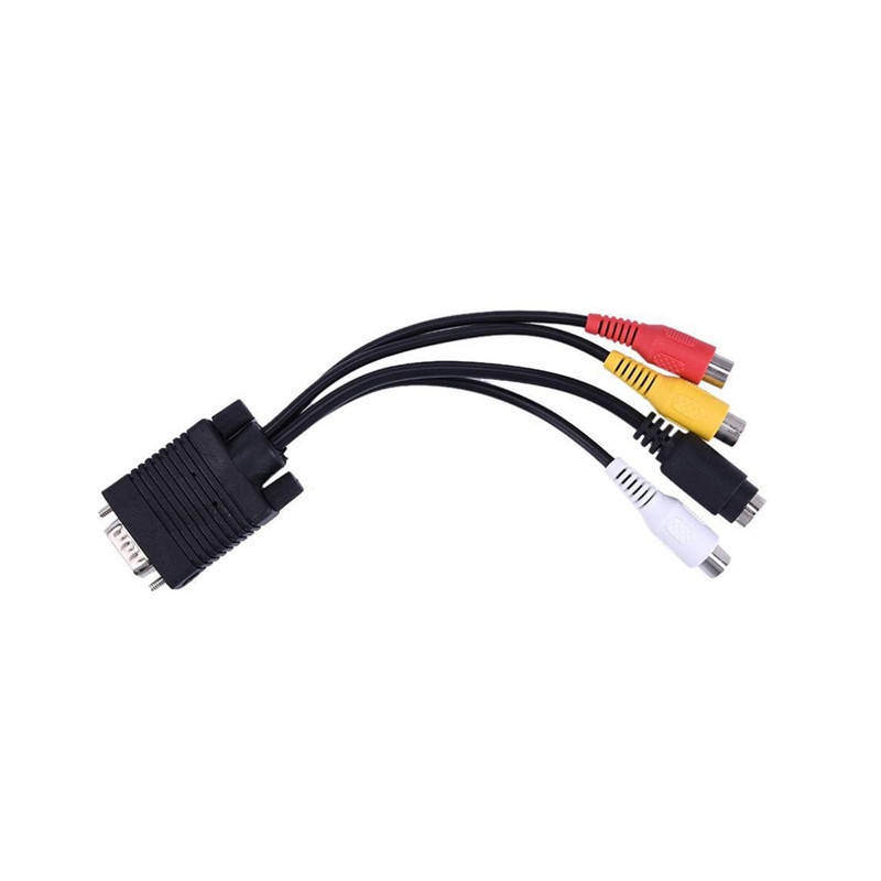 

VGA RCA переходник с VGA на S-Video 3 RCA кабель vga на тюльпан, Разные цвета