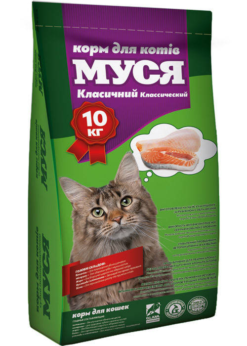 

Корм для кошек Муся 10кг Классик