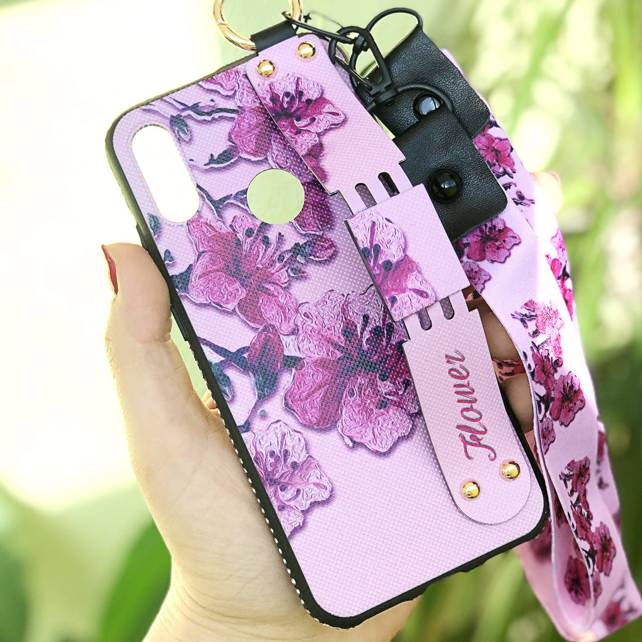 

Чехол Lanyard для Huawei Y6s 2019 бампер с ремешком Rose, Розовый