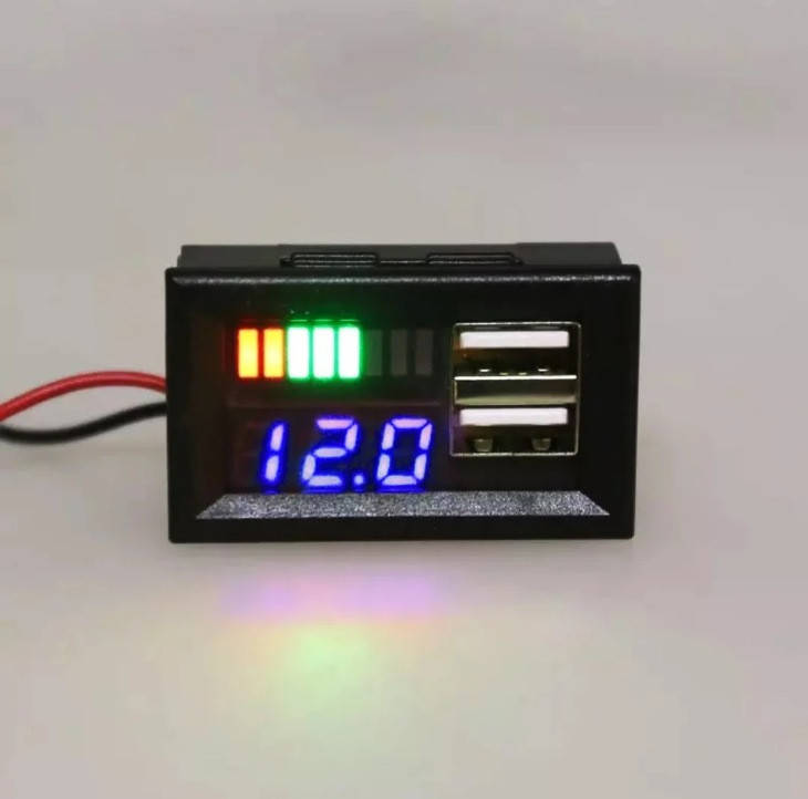 

Вольтметр + зарядное 2хUSB (5V / 2.1A - синий)