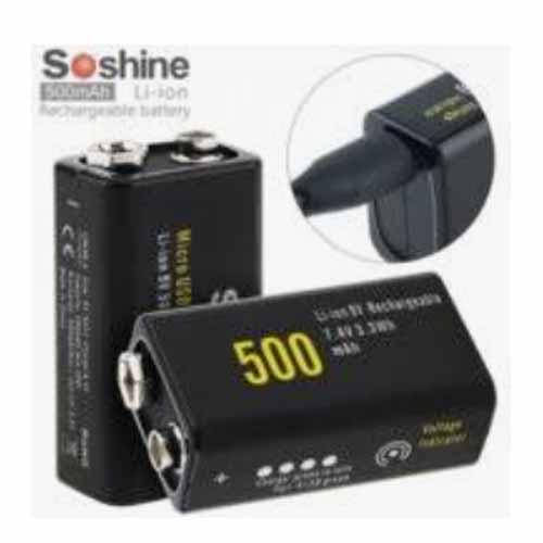 

Аккумулятор крона Soshine 6F22/1bl 500 mAh Li-Ion ЗАРЯДКА ОТ USB!!!