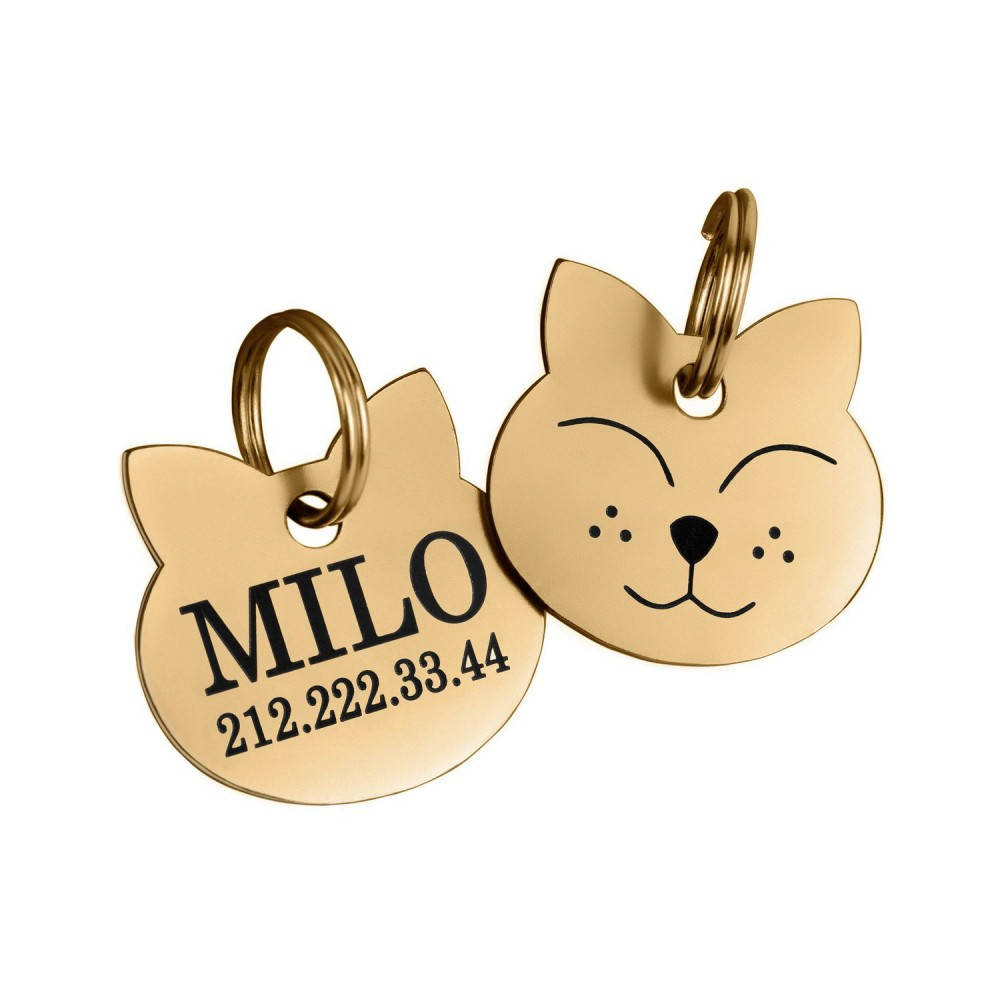 

Адресник для Котов BronzeDog Позолота Довольный Кот Тип 2