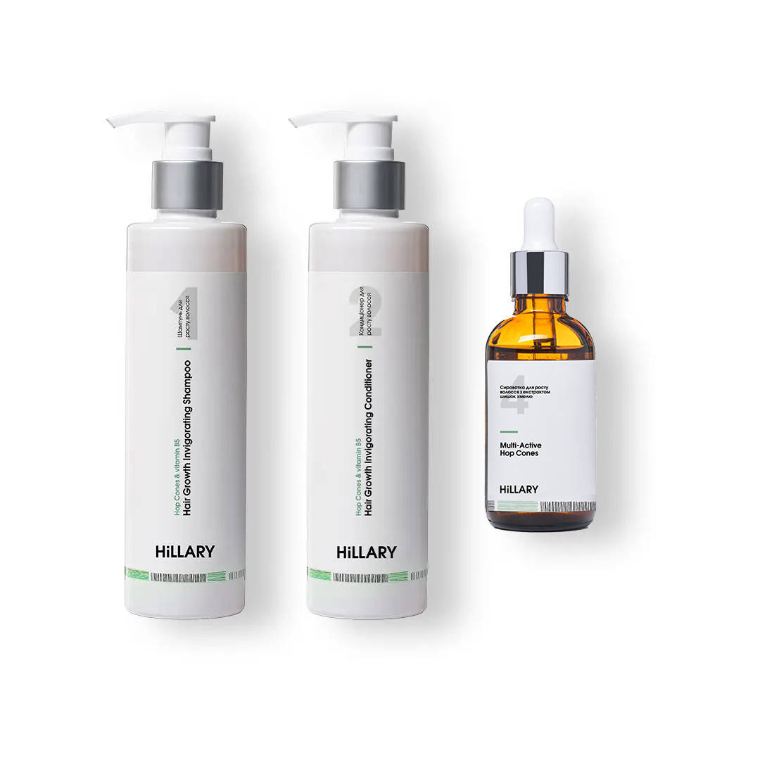 

Шампунь та сироватка для волосся MULTI-ACTIVE HOP CONES + Кондиціонер для росту волосся