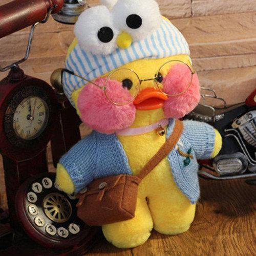 

Мягкая Утка Лалафан LaLaFanFan Duck в одежде 30см уточка в повязке (пингвин), Желтый