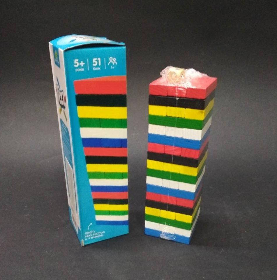

Семейная настольная игра "Деревянная башня", джена, джанга, JENGA цветная