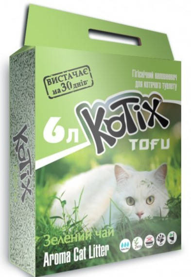 

Наполнитель для кошачьего туалета Kotix Тофу Green tea 2,55 кг (6л)