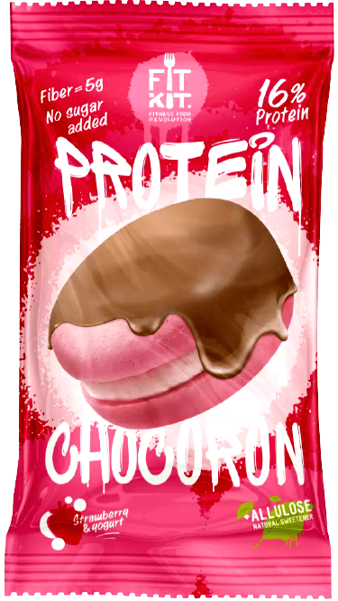 

Протеиновый макарон в глазури Fit Kit Protein CHOCORON Клубничный Йогурт (30 грамм)