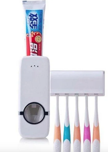 

Дозатор для зубной пасты Toothpaste Dispenser, органайзер для зубных щеток, Белый