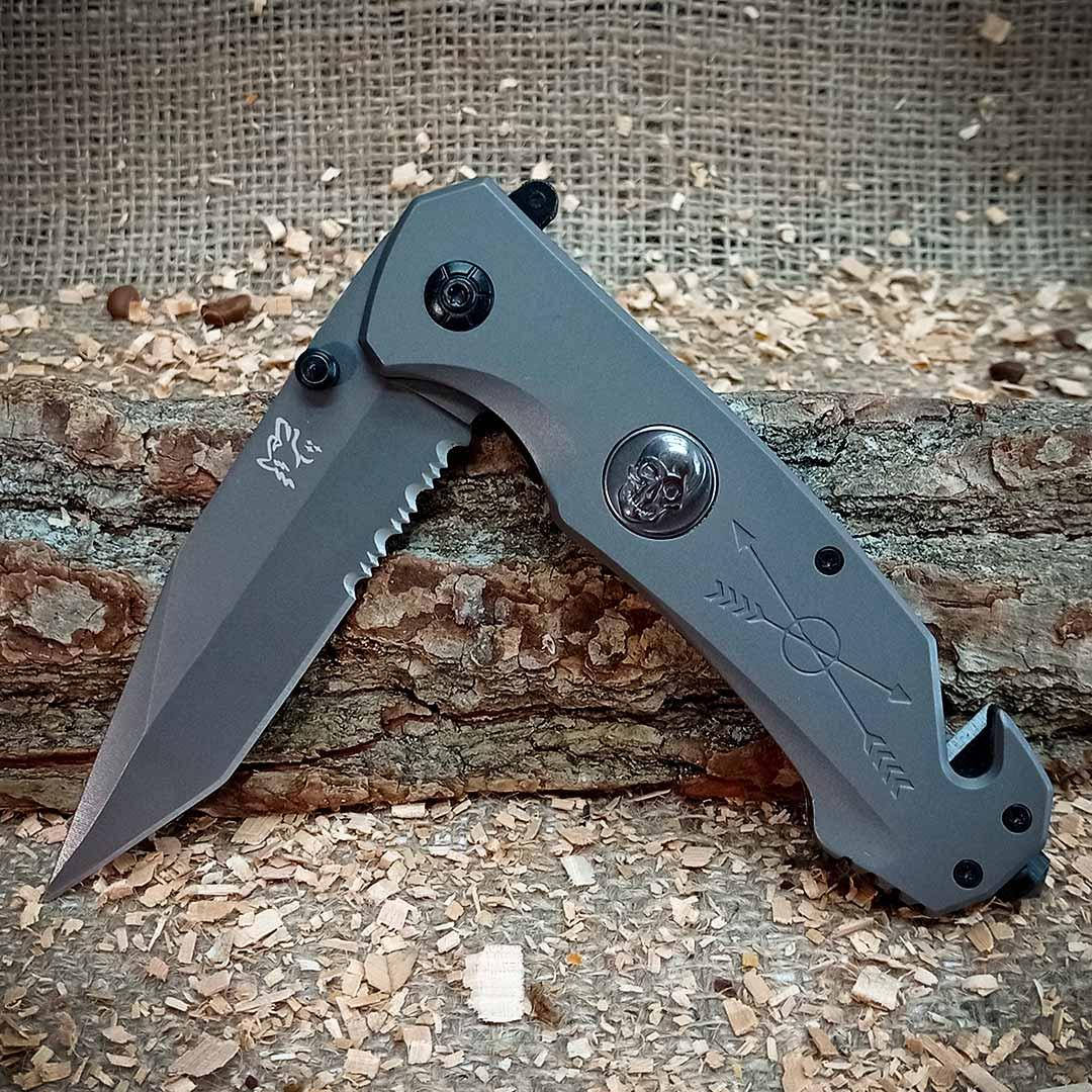 

Туристический складной карманный нож Strider Knives полуавтоматический городской нож рыболовный охотничий нож, Серый