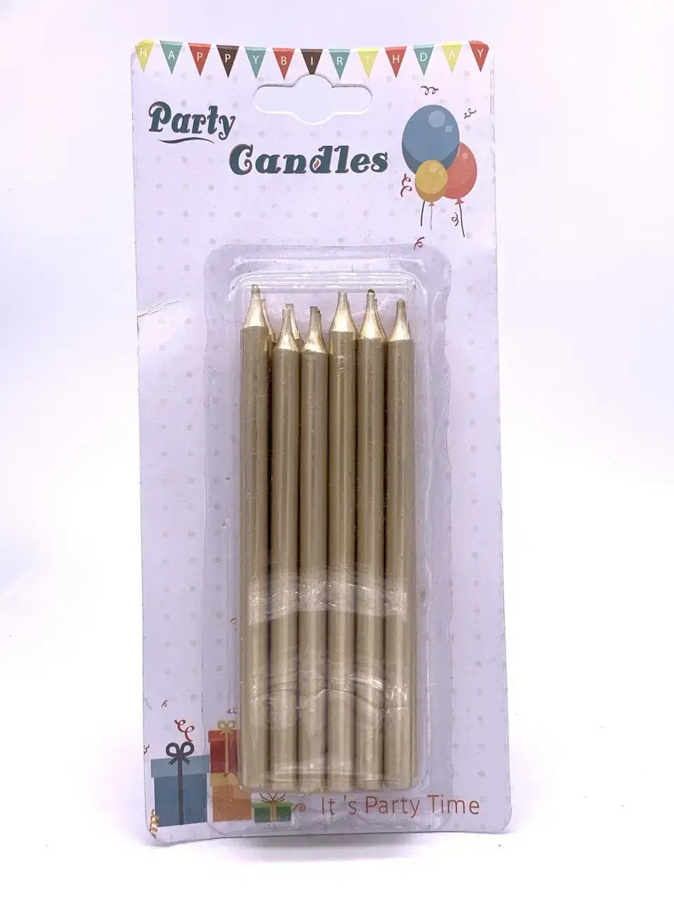 

Свечи для торта ровные высокие Золотистый