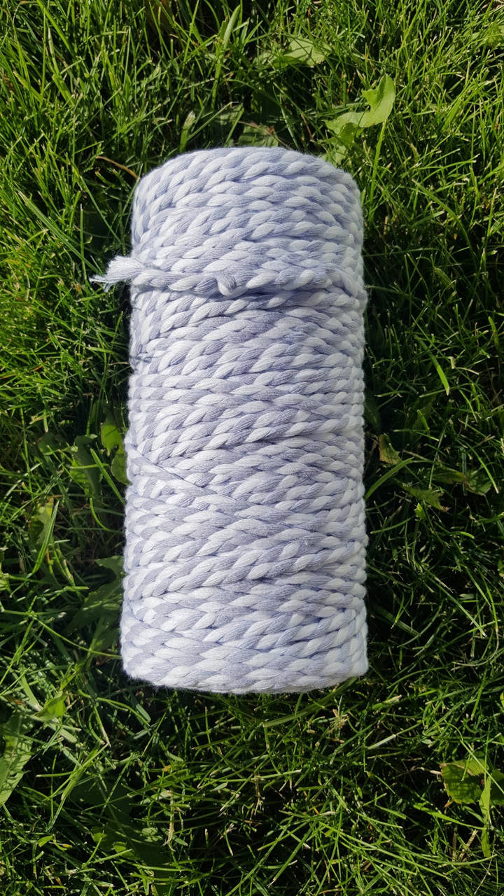 

Шнур хлопковый крученный Макраме 4мм №28 Меланж Лаванда+белый