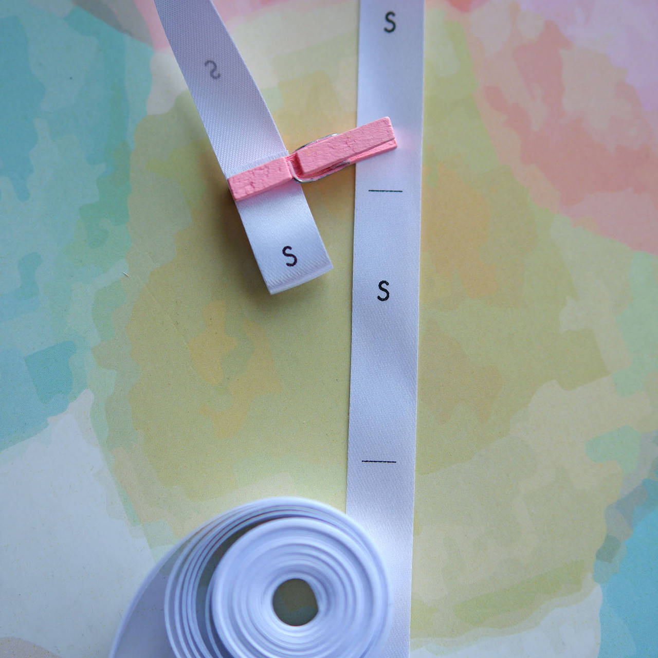 

Размерники сатиновые в рулоне, 10x40мм, S, Белый