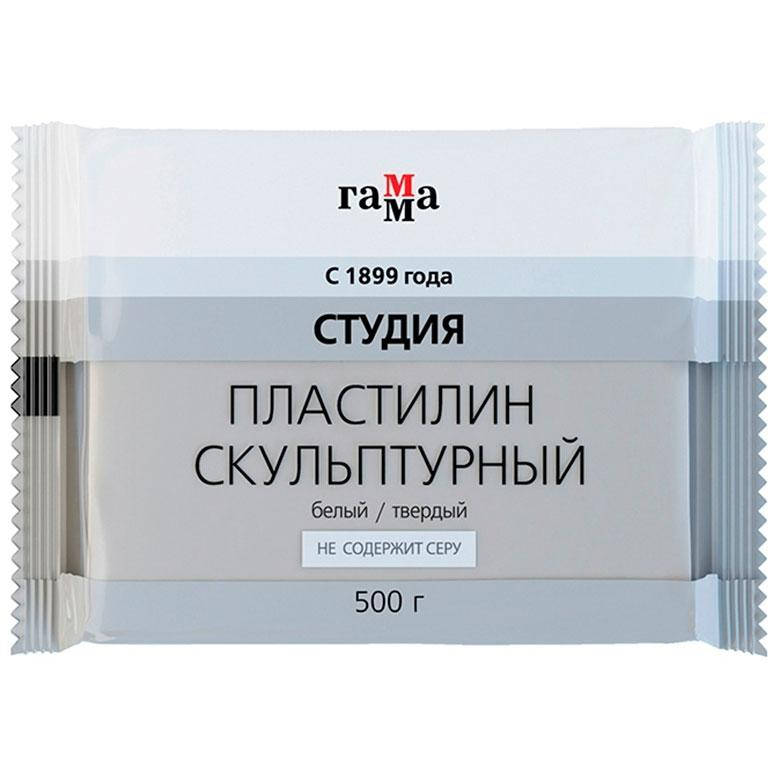 

Пластилин скульптурный ГАММА Лицей 500гр белый твердый 2.80.Е050.003.1