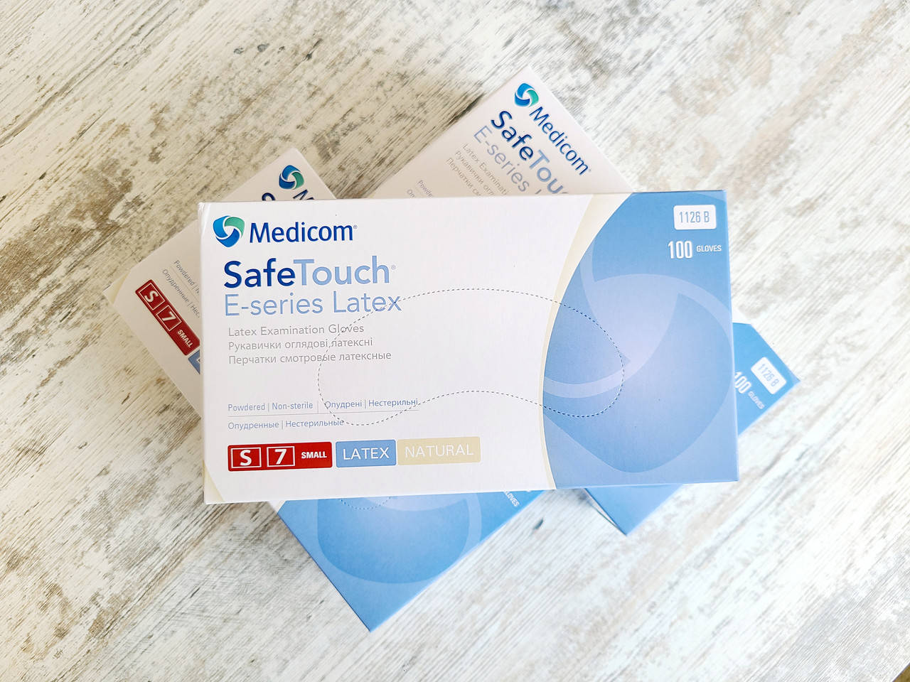 

Латексные перчатки Medicom, размер , Опудренные , 100 шт в упаковке, Белый