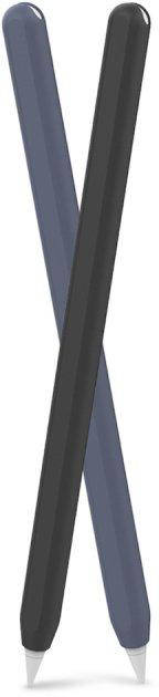 

Силиконовые чехлы AhaStyle для Apple Pencil 2 комплект 2 шт Чёрный, тёмно-синий