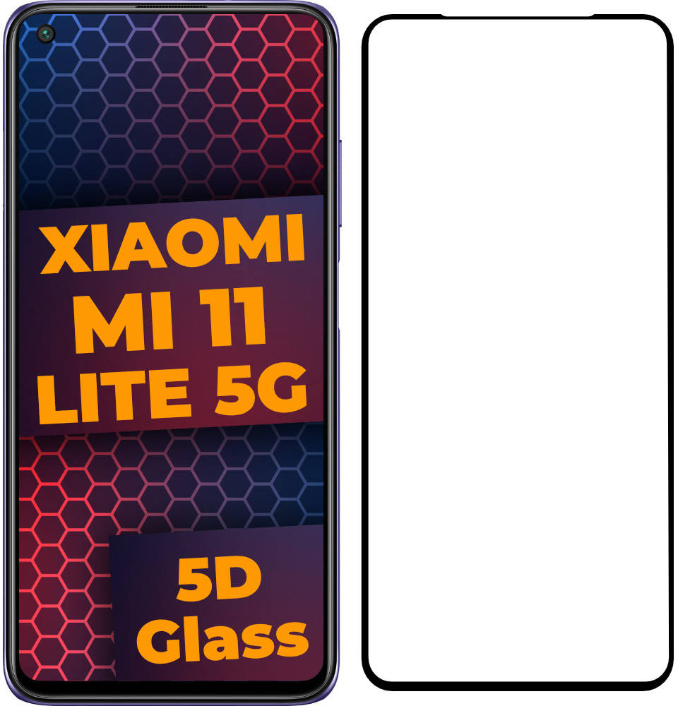 

5D стекло Xiaomi Mi 11 Lite 5G (Защитное Full Glue) (Сяоми Ксиаоми Ми 11 Лайт 5Г)
