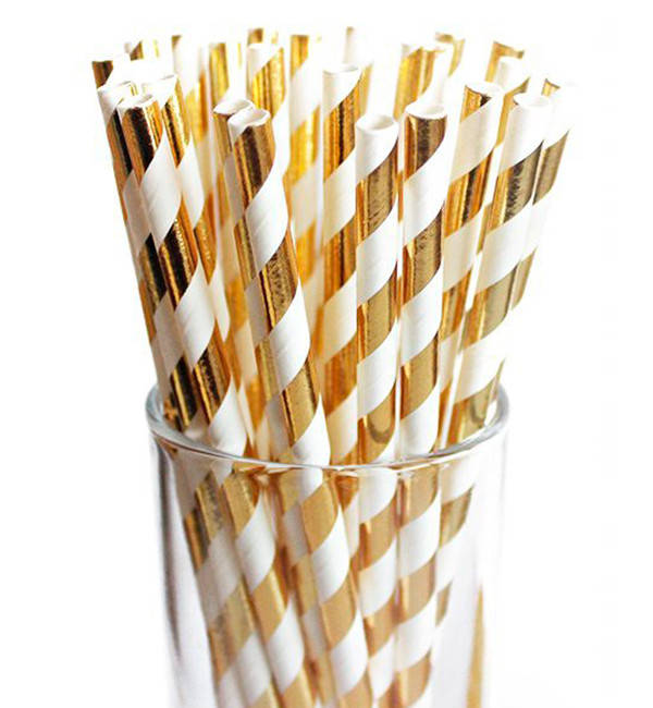 

Трубочки для напитков "Gold lines" (25 шт.), Польша, картон высокого качества