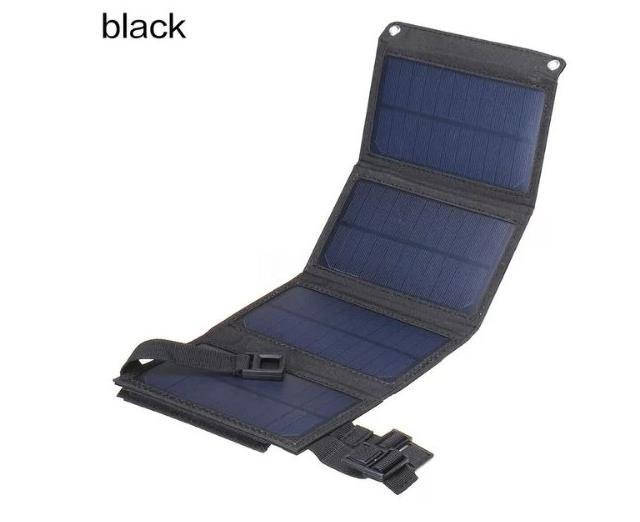 

Портативна сонячна батарея повербанк для подорожей 20 ват колір чорний