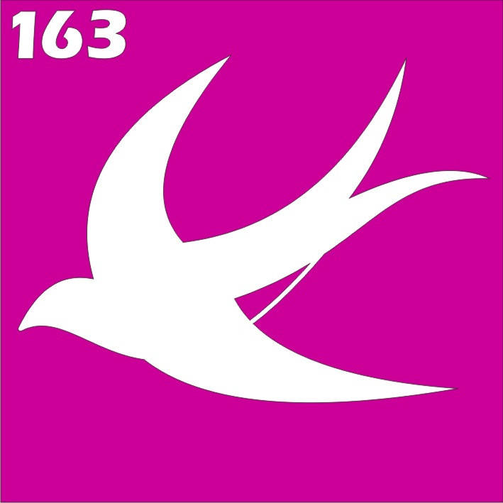 

Трафарет ласточка для био-тату хной, блеск тату Boni Kasel № 163