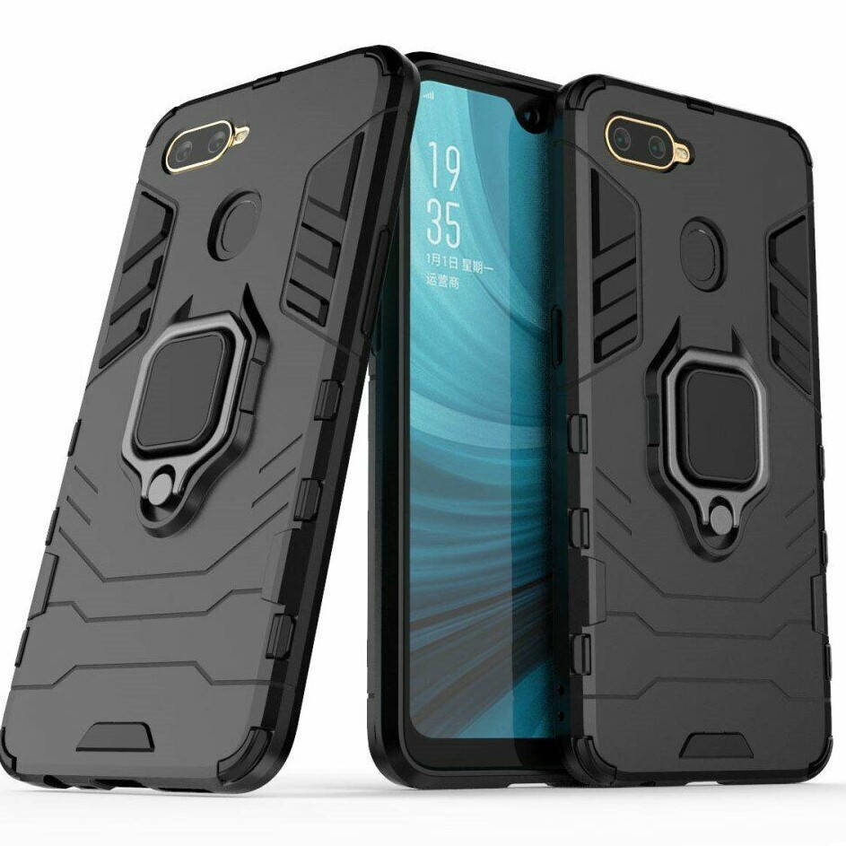 

Чехол Iron Ring для OPPO A12 бампер противоударный с подставкой Black