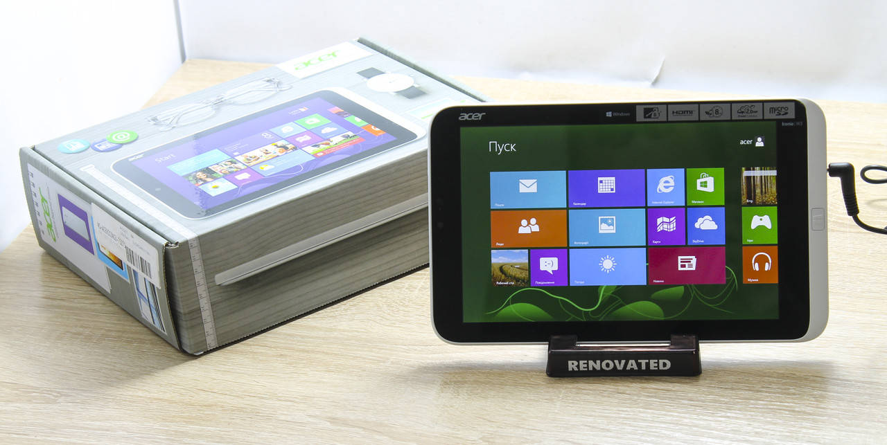

Планшет Acer Iconia W3-810 Intel Windows 2Gb+64Gb (Батарея не работает), Серый