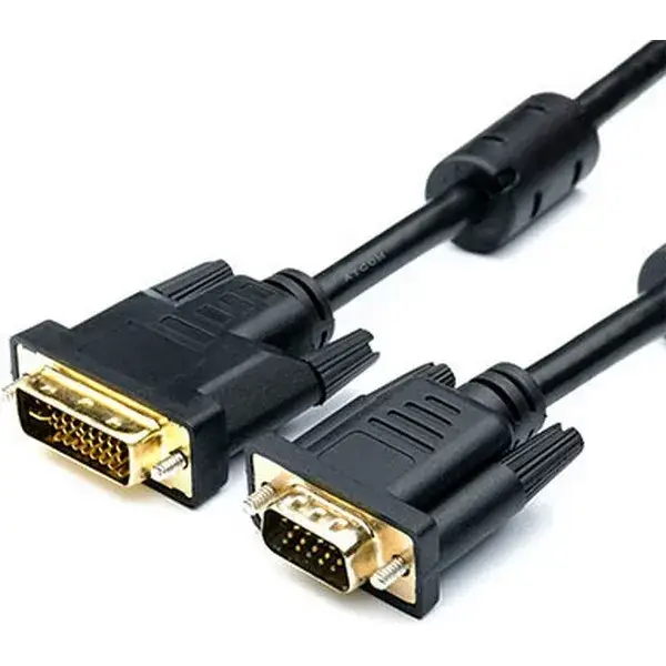 

Кабель Atcom VGA - DVI-I 2 Ferite 1.8 м Black (16143), Черный